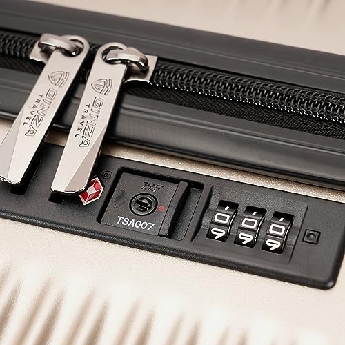GinzaTravel simple and convenient PC suitcase, TSA Combination Lock,anti-scratch, 2-Pc Set (20”-28”), Ginzatravel Simple and Convenient Suitcase (Convenient Series-03)