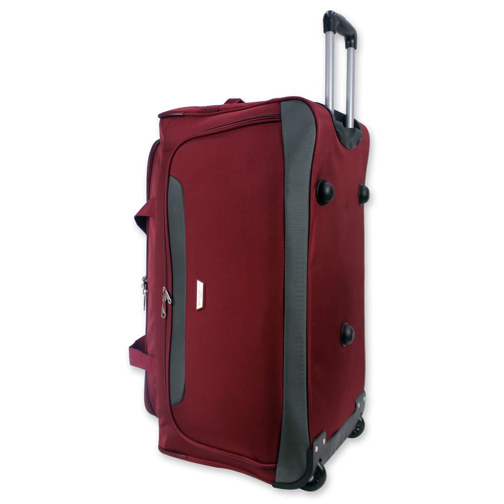 Lightweight Luggage Wheeled Trolley Holdall Suitcase Duffle Bag Rolling Hold Travel Bag AR306 (Large - 32" (H82xW42xD40 cm), Black)