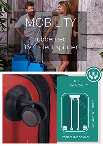 HAUPTSTADTKOFFER Spree - Hartschalen-Koffer Koffer Trolley Rollkoffer Reisekoffer, TSA, Hand Luggage, 65 cm, 82 liters, Red (Rot)