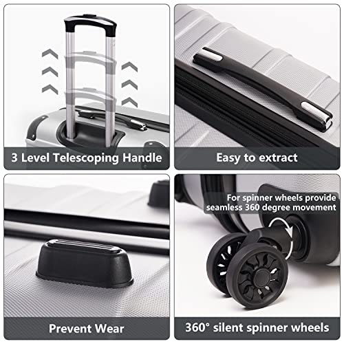 COOLIFE Hard Shell Suitcase with TSA Lock and 4 Spinner Wheels Lightweight 2 Year Warranty Durable (Turquoise Green, 3 Pcs Set)