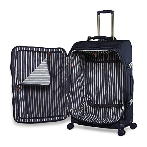 Joules Coast Collection Trolley Travel Luggage Case 4-Wheel, French Navy, Large