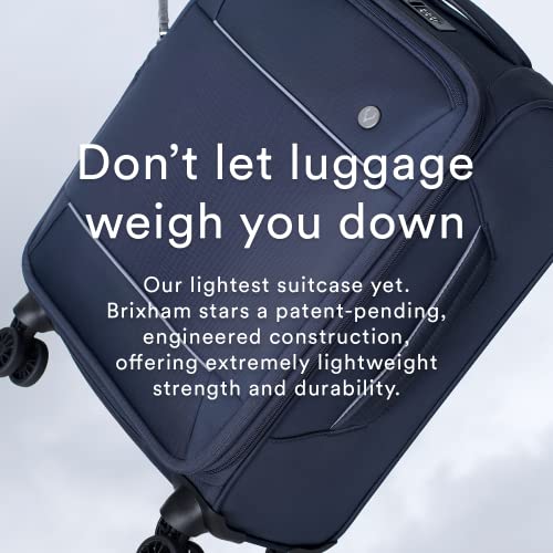 ANTLER - Cabin Suitcase - Brixham Luggage - 55x35x20 Cabin Luggage, Black - Lightweight Suitcase for Travel & Holidays - Carry On Suitcase with 4 Wheels, Expandable Zip, Pockets - TSA Approved Locks