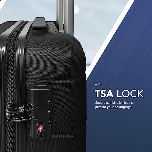 Lugg Jetset Lightweight Travel Cabin Bag Luggage Set, Carry-on Approved Suitcase, ABS Shell Protection, Water Resistant & Secure Locking System - Easyjet, British Airways, TUI & More