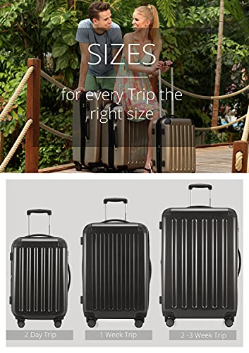 HAUPTSTADTKOFFER - Alex - Luggage Suitcase Hardside Spinner Trolley 4 Wheel Expandable, 75cm, graphite