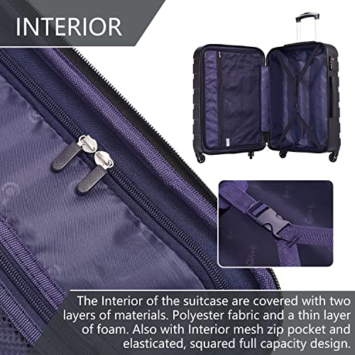 COOLIFE Suitcase Trolley Carry On Hand Cabin Luggage Hard Shell Travel Bag Lightweight with TSA Lock and 2 Year Warranty Durable 4 Spinner Wheels (Lemon Yellow, S(56cm 38L))