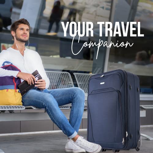 FLYMAX 26" Large Suitcase Lightweight Luggage Expandable Hold Check in Travel Bag on Wheels