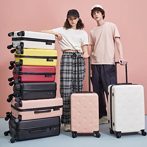 GinzaTravel Fashion Trend Bright Color PC+ABS Luggage TSA Combination Lock Spinner Wheels (Cheese series), Pink(Circle), Anti-scratch Lightweight Spinner Suitcase,universal Wheel,fashion