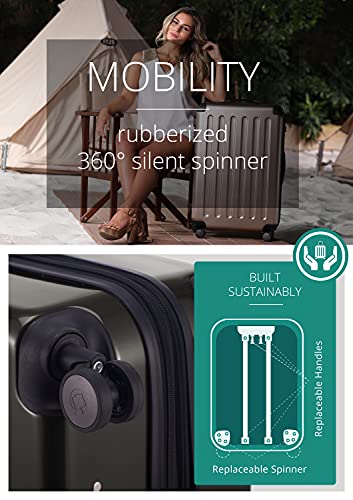 HAUPTSTADTKOFFER - Alex - Luggage Suitcase Hardside Spinner Trolley 4 Wheel Expandable, 75cm, graphite