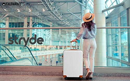 CALDARIUS Suitcase Large & Cabin Bag | Suitcase Set | Combination Lock | Travel Bag | Dual Spinner Wheels | Luggage | Lightweight | Hard Shell | Carry-ons | (White, Cabin 20'' + Large 28'')