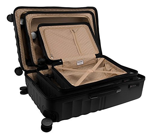Hauptstadtkoffer Boxi - Set of 3 Hard-Side Luggages Trolley Hardside Hard Shell Suitcase Expandable, TSA, (S, M & L), Black