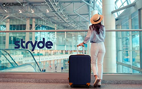 CALDARIUS Cabin Suitcase Hard Shell | Lightweight | 4 Dual Spinner Wheels | Trolley Cabin Bag | 20" Carry On Suitcase Luggage | Combination Lock | (Navy Blue, Cabin 20'')