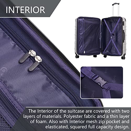 COOLIFE Hard Shell Suitcase with TSA Lock and 4 Spinner Wheels Lightweight 2 Year Warranty Durable (Turquoise Green, 3 Pcs Set)