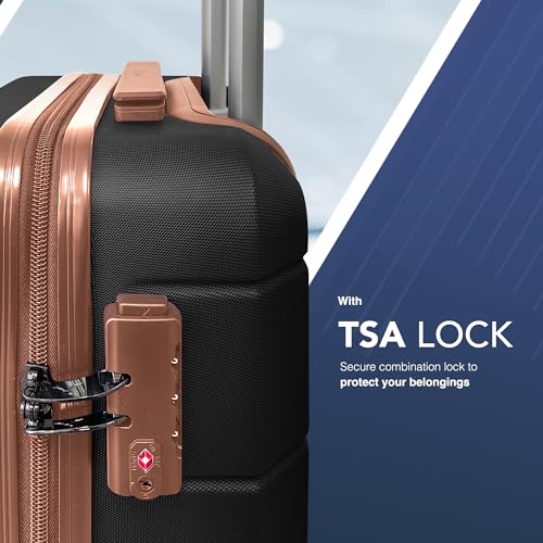 LUGG 20 Inch Jetset Lightweight Travel Carry On Suitcase, ABS, Water Resistant & TSA Lock - Easyjet Overhead (48x36x20cm)