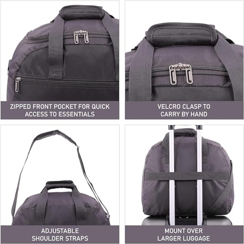 Aerolite 56x45x25 + 45x36x20 easyJet Plus/Flexi/Extra Legroom/Up Front/Large Cabin Maximum Allowance Lightweight Carry On Hand Cabin Luggage Set Bundle (Suitcase + Holdall)