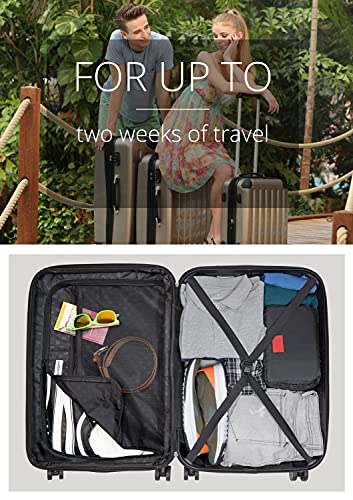 HAUPTSTADTKOFFER - Alex - Luggage Suitcase Hardside Spinner Trolley 4 Wheel Expandable, 65cm, TSA, dark green