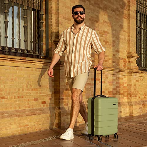 Cabin Max Anode Cabin Suitcase 55x40x20 Built in Lock, Lightweight, Hard Shell, 4 Wheels, Suitable for Ryanair, Easyjet, Jet 2 Paid Carry on (Endless Sea and Graphite, 55 x 40 x 20 cm)