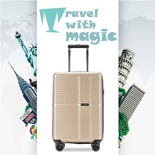 GinzaTravel simple and convenient PC suitcase, TSA Combination Lock,anti-scratch, 2-Pc Set (20”-28”), Ginzatravel Simple and Convenient Suitcase (Convenient Series-03)