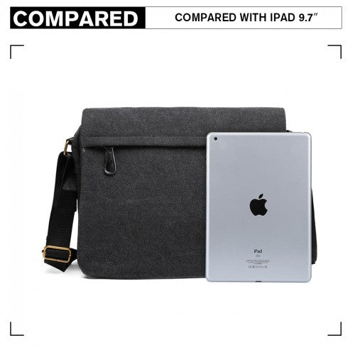 Kono Classic Expanding Messenger Bag - Black