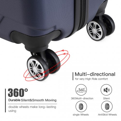 Kono 20 Inch Bandage Effect Hard Shell Suitcase - Navy