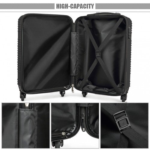 Kono Abs Hard Shell Carry On Suitcase - Black