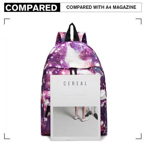 Miss Lulu Large Backpack Universe - Purple