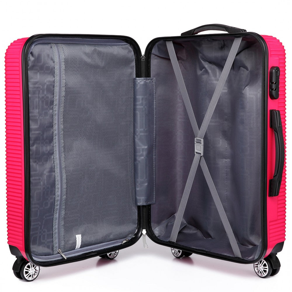 Kono 20 Inch Suitcase Horizontal Stripe Luggage - Plum
