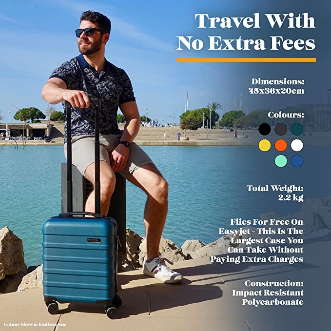 Cabin Max Anode Set of Two 45x36x20cm Lightweight Hand Luggage Suitable for Easyjet Under Seat (Tuscan Yellow/Graphite, 45x36x20)