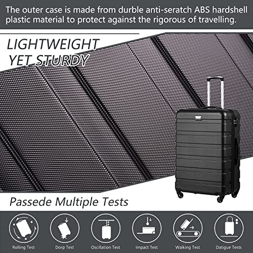 COOLIFE Suitcase Trolley Carry On Hand Cabin Luggage Hard Shell Travel Bag Lightweight with TSA Lock and 2 Year Warranty Durable 4 Spinner Wheels (Lemon Yellow, S(56cm 38L))