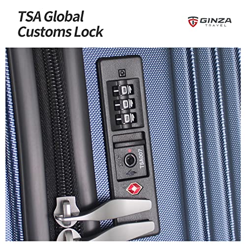 GinzaTravel PC material business fashion 28" suitcase with TSA customs lock, Pc Material Business Fashion 28" Suitcase With Tsa Customs Lock, Spinner Wheels