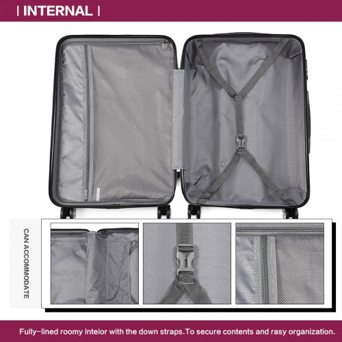 Kono 24 Inch Bandage Effect Hard Shell Suitcase - Purple