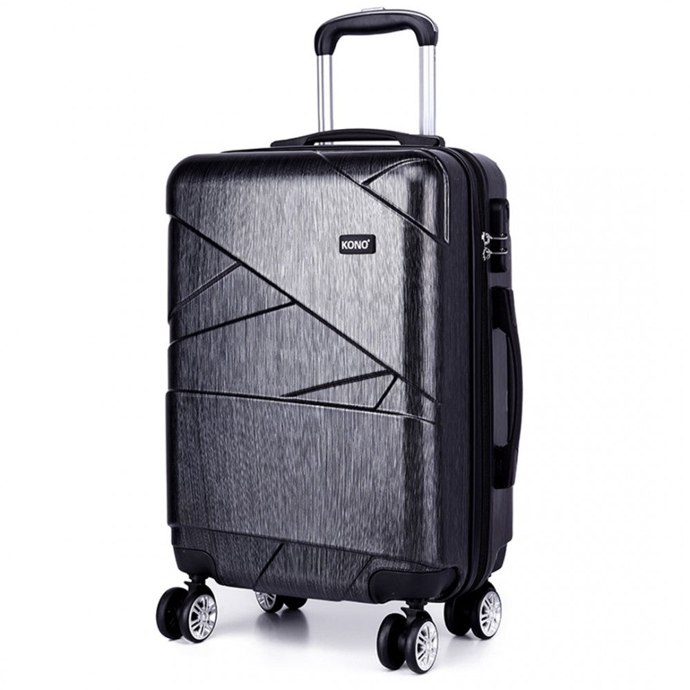 Kono Bandage Effect Hard Shell Suitcase 20 Inch Luggage Set Grey