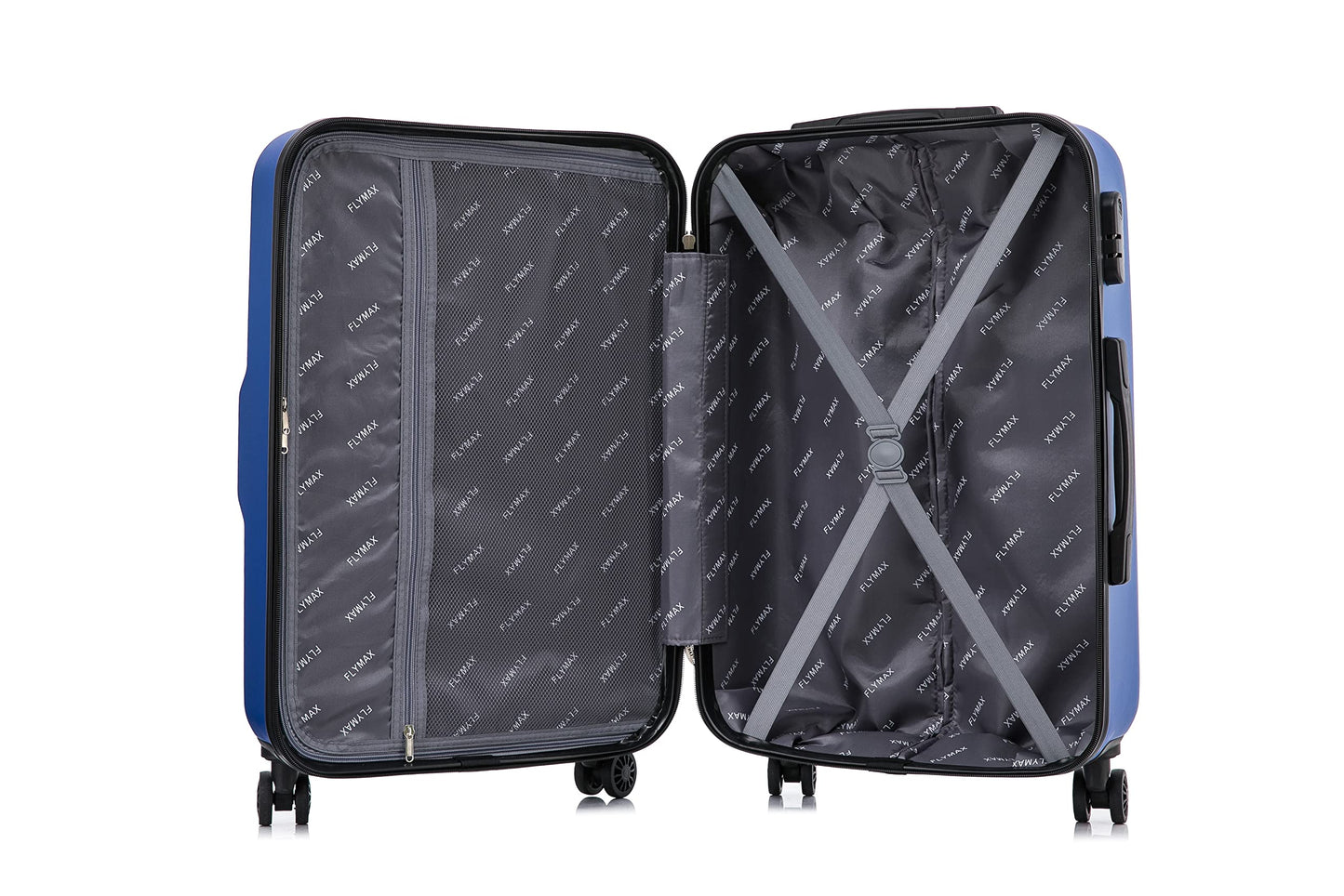 FLYMAX 24" Medium Suitcase Super Lightweight 4 Wheel Spinner Hard Shell ABS Luggage Hold Check in Travel Case