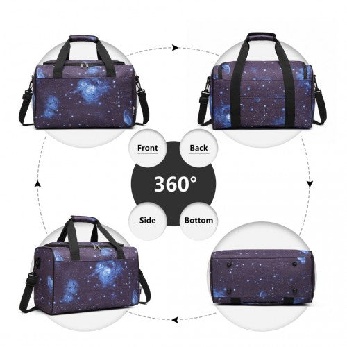 Kono Structured Travel Duffle Bag - Galaxy Blue
