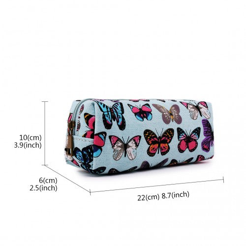 Miss Lulu Canvas Pencil Case Butterfly Blue