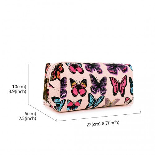 Miss Lulu Canvas Pencil Case Butterfly Pink