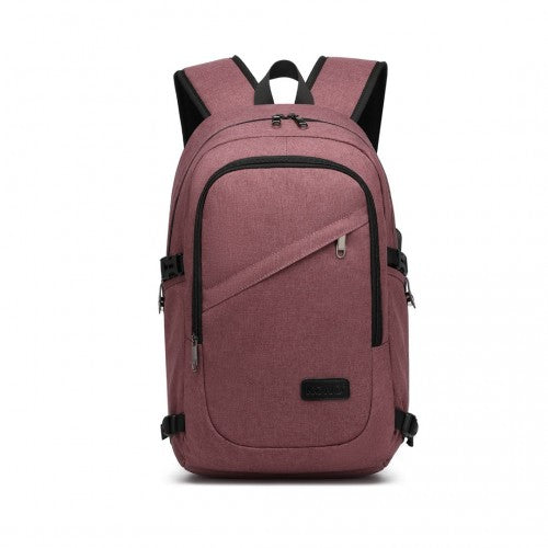 Kono Business Laptop Backpack With USB Charging Port - Dusty Rose