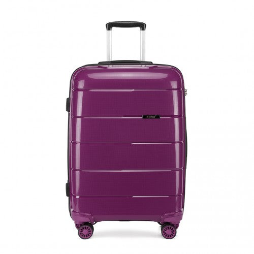 Kono 24 Inch Hard Shell PP Suitcase - Purple