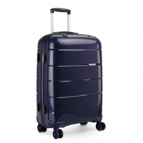 Kono 24 Inch Hard Shell PP Suitcase - Navy