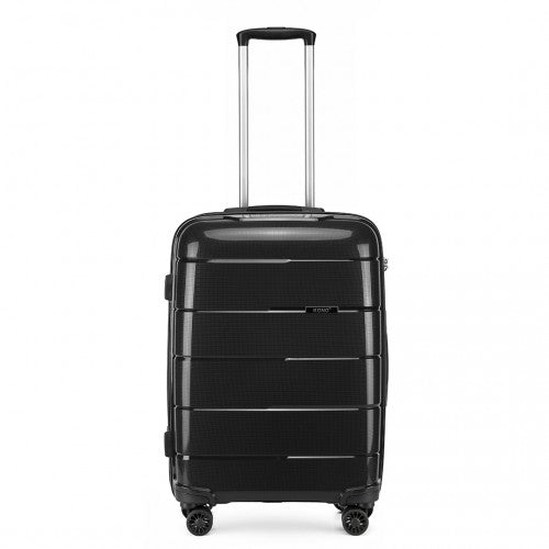 Kono 20 Inch Cabin Size Hard Shell PP Suitcase - Black