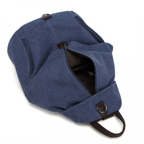 Kono Fashion Anti-Theft Canvas Backpack - Navy