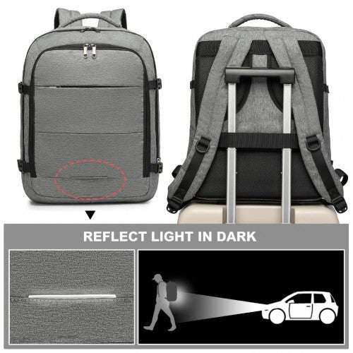 Kono Multi-Level High-Capacity Cabin Bag Travel Backpack - Grey