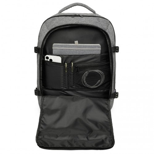 Kono Multi-Level High-Capacity Cabin Bag Travel Backpack - Grey