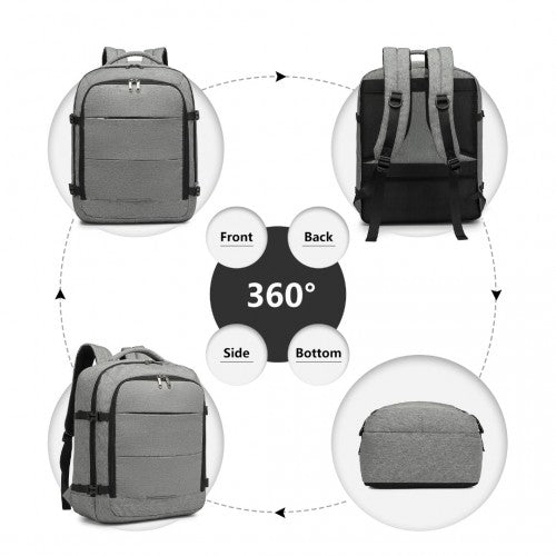 Kono Multi-Level High-Capacity Cabin Bag Travel Backpack - Grey