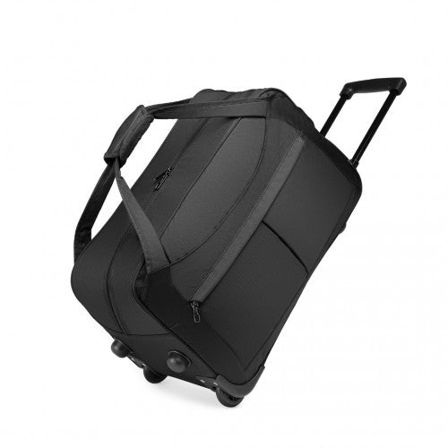 Kono Foldable Large Capacity Trolley Travel Bag - Black