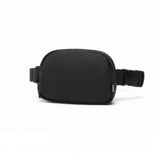 Kono Sleek And Stylish Minimalist Classic Waterproof Waist Pack - Black