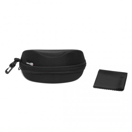 Kono Hard Shell Zipper Sunglasses Case - Black