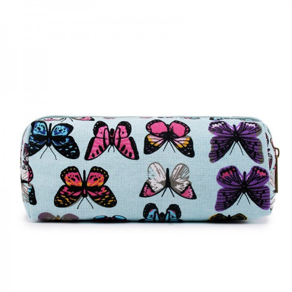 Miss Lulu Canvas Pencil Case Butterfly Blue