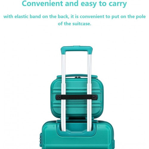 Kono 12 Inch Lightweight Hard Shell Abs Vanity Case - Teal (Green)