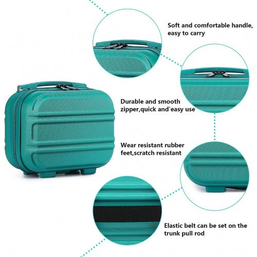 Kono 12 Inch Lightweight Hard Shell Abs Vanity Case - Teal (Green)