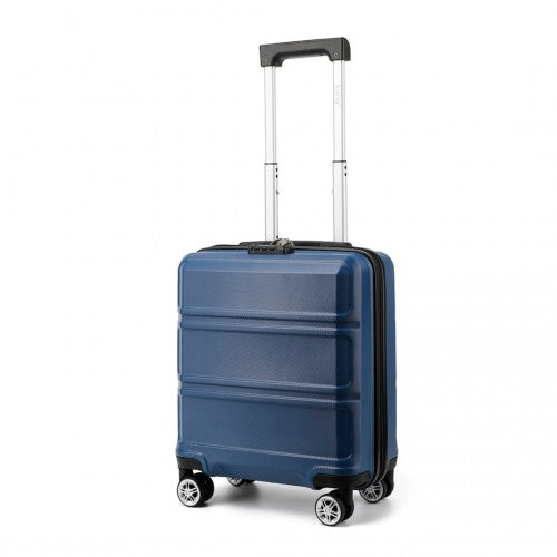 Kono ABS 16 Inch Sculpted Horizontal Design Cabin Luggage - Navy